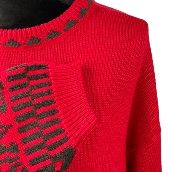 Tarazzia Vintage Red Crew Neck Wool Blend Sweater Medium - Picture 5 of 11